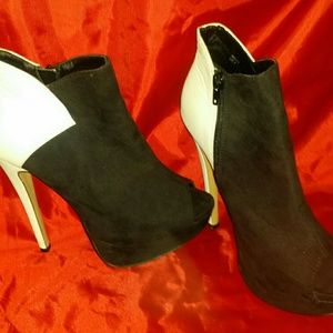 black and white booties